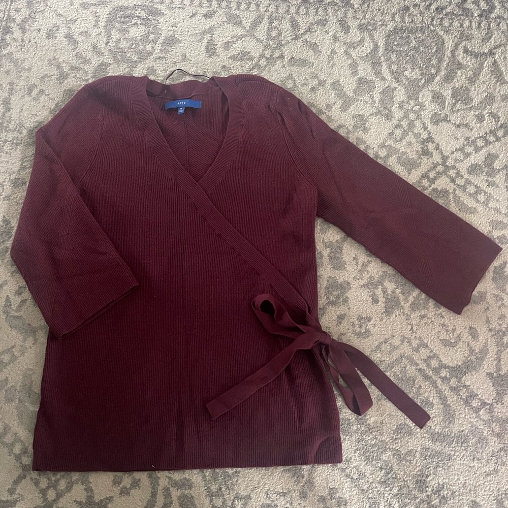 APT. 9 Faux Wrap Sweater NWOT